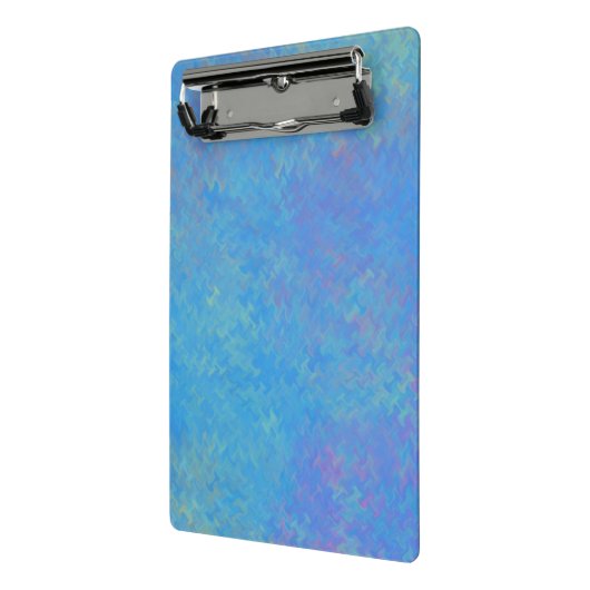 Mooie, blauwe, gemarmerde papieren blik mini klembord (Angled2)