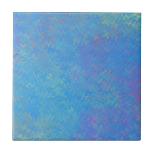 Mooie blauwe, gemarmerde papieren blik tegeltje (Voorkant)