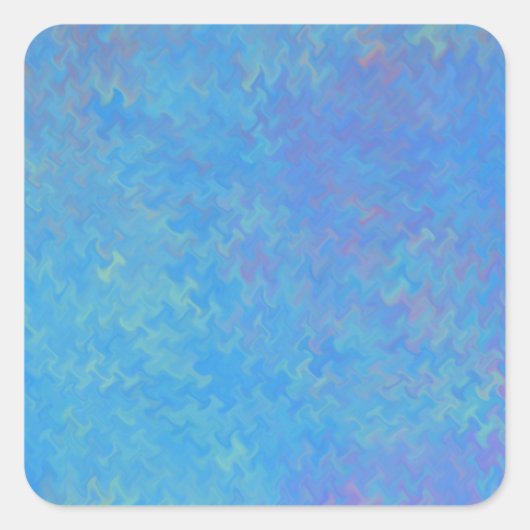 Mooie blauwe, gemarmerde papieren blik vierkante sticker (Voorkant)