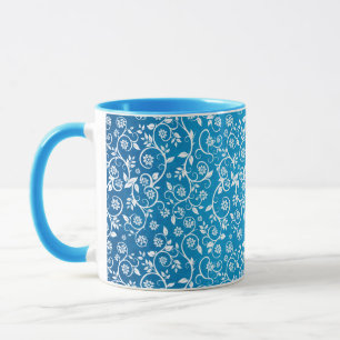 Mooie Blauwe Geometrische Patroon Mok