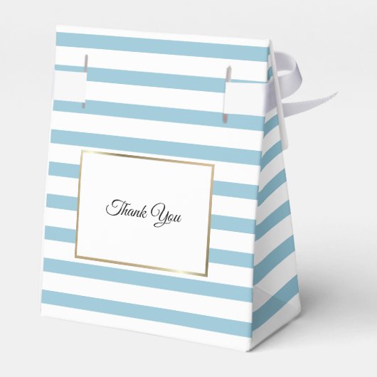 Mooie blauwe gestreepte doos voor doopfeestje bedankdoosjes (Achterkant)
