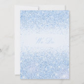 Mooie blauwe glitter bruiloft uitnodigingen (Achterkant)