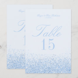 Mooie Blauwe Glitter Huwelijk Tafel Nummer Kaarten