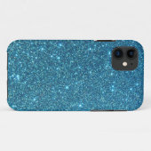 Mooie Blauwe Glitter Vonken Case-Mate iPhone Case (Achterkant (horizontaal))