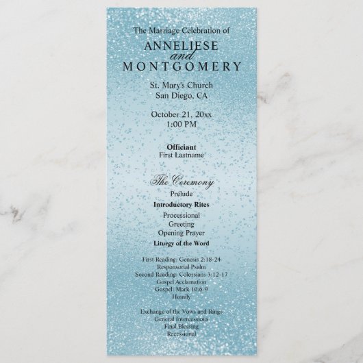 Mooie Blauwe Glitters -  Programma Programmakaart (Voorkant)