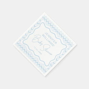 Mooie Blauwe Golf Scallop Disco Baby Jongens Showe Servet
