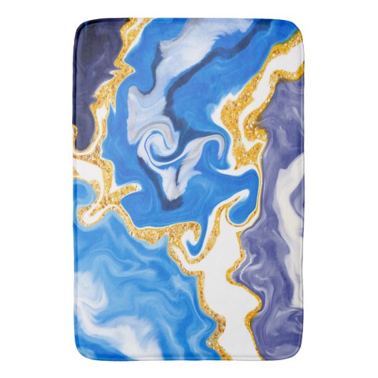 Mooie Blauwe, gouden en witte zwembroeken als wate Badmat (Voorkant Verticaal)