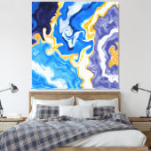 Mooie Blauwe, gouden en witte zwembroeken als wate Canvas Afdruk (Insitu (Slaapkamer))