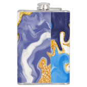 Mooie Blauwe, gouden en witte zwembroeken als wate Heupfles (Achterkant)