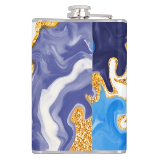 Mooie Blauwe, gouden en witte zwembroeken als wate Heupfles (Achterkant)