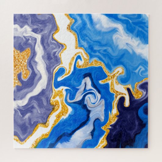 Mooie Blauwe, gouden en witte zwembroeken als wate Legpuzzel (Horizontaal)