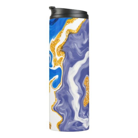 Mooie Blauwe, gouden en witte zwembroeken als wate Thermosbeker (Geroteerd rechts)