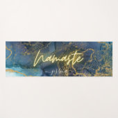 Mooie Blauwe Gouden Marmeren Inkt Douanenaam Yogamat (Voorkant (horizontaal))