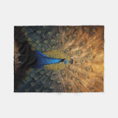 Mooie blauwe gouden pauw fleece deken (Voorkant (Horizontaal))