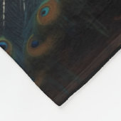 Mooie blauwe gouden pauw fleece deken (Hoek)