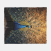 Mooie blauwe gouden pauw fleece deken (Voorkant (Horizontaal))