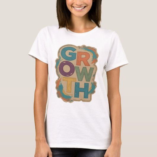 Mooie Blauwe GROEIMODE Custom Ontwerp T-shirt (Voorkant)
