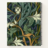 Mooie Blauwe Groene Art Nouveau Grappige Kat Notitieboek (Achterkant)