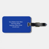 Mooie blauwe groene pauw vogel foto elegant bagagelabel (Achterkant horizontaal)