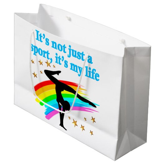 MOOIE BLAUWE GYMNASTIEK IS MIJN LEVENSONTWERP LARGE CADEAUTASJE (Voorkant Gekanteld)