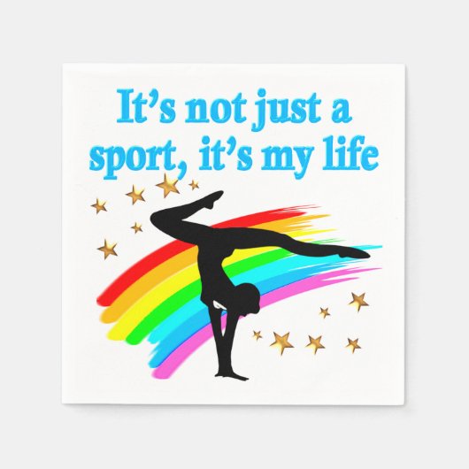 MOOIE BLAUWE GYMNASTIEK IS MIJN LEVENSONTWERP SERVETTEN (Voorkant)