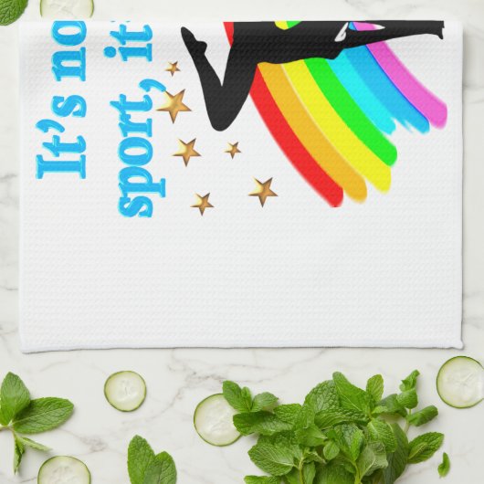 MOOIE BLAUWE GYMNASTIEK IS MIJN LEVENSONTWERP THEEDOEK (Gevouwen)