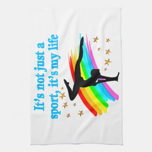 MOOIE BLAUWE GYMNASTIEK IS MIJN LEVENSONTWERP THEEDOEK (Verticaal)