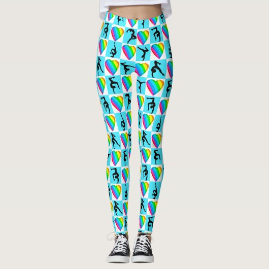 MOOIE BLAUWE GYMNASTIEK MEISJE LEGGINGS (Voorkant)