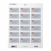 Mooie Blauwe Hart Uitnodiging Label Textuur (Full Sheet)