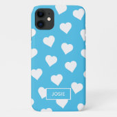 Mooie Blauwe Hartjes Hoesje (Achterkant)