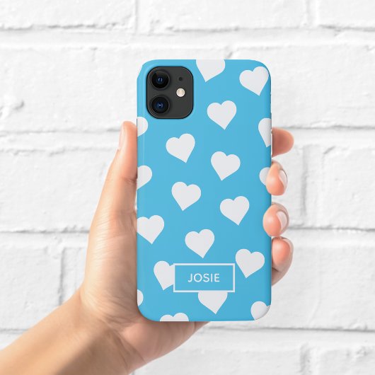 Mooie Blauwe Hartjes Hoesje