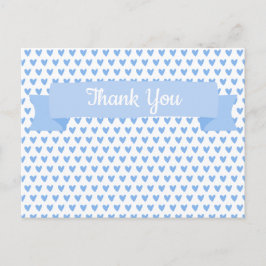 Mooie Blauwe Hartjes Patroon | Dank Je Baby Shower Briefkaart