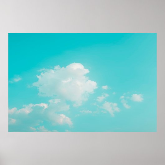 Mooie blauwe hemel en wolken met daglicht natura poster (Voorkant)