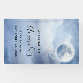 Mooie blauwe hemel met Baby shower voor vliegende  Spandoek