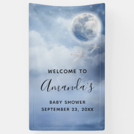 Mooie blauwe hemel met Baby shower voor vliegende Spandoek