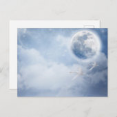 Mooie Blauwe Hemel met Flying Swans Samen Briefkaart (Voorkant / Achterkant)