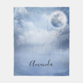 Mooie blauwe hemel met vliegende zwanen fleece deken (Voorkant)