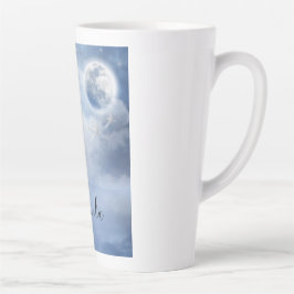 Mooie blauwe hemel met vliegende zwanen latte mok