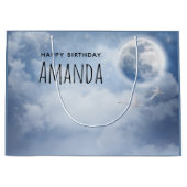 Mooie blauwe hemel met vliegende zwanen op zaterda groot cadeauzakje (Voorkant)