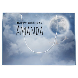 Mooie blauwe hemel met vliegende zwanen op zaterda groot cadeauzakje