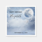 Mooie blauwe hemel met vliegende zwanen op zaterda servet (Voorkant)