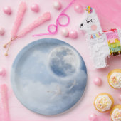 Mooie blauwe hemel met vliegende zwanen papieren bordje (Feest)