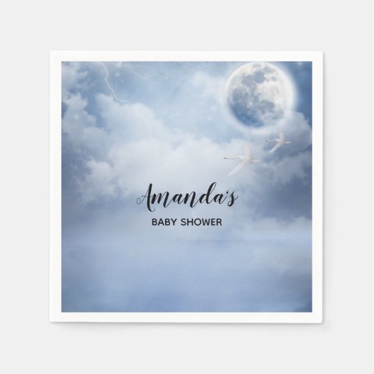 Mooie blauwe hemel met vliegende zwanen servet (Voorkant)