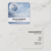 Mooie blauwe hemel met vliegende zwanen vierkante visitekaartje (Voorkant / Achterkant)