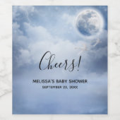 Mooie blauwe hemel met vliegende zwanen wijn etiket (Enkel label)