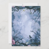 Mooie Blauwe Hemel Roze Bloemen Halloween Party Kaart (Achterkant)