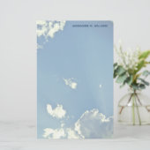 Mooie blauwe hemelwolken briefpapier (Staand voorkant)