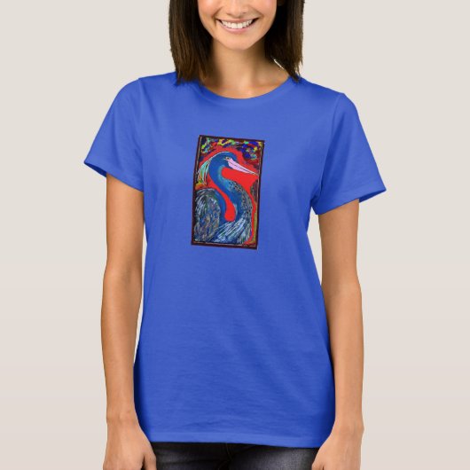 Mooie Blauwe Heron T-shirt (Voorkant)