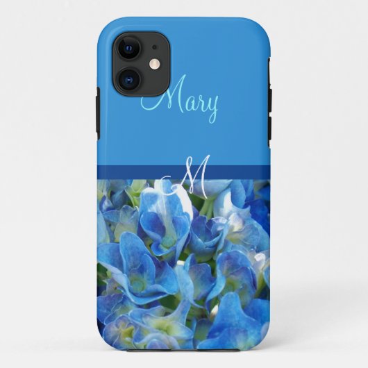 Mooie blauwe hortensia bloemstuk Case-Mate iPhone case (Achterkant)