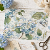 Mooie Blauwe Hortensia Ephémère Script Decoupage Tissuepapier